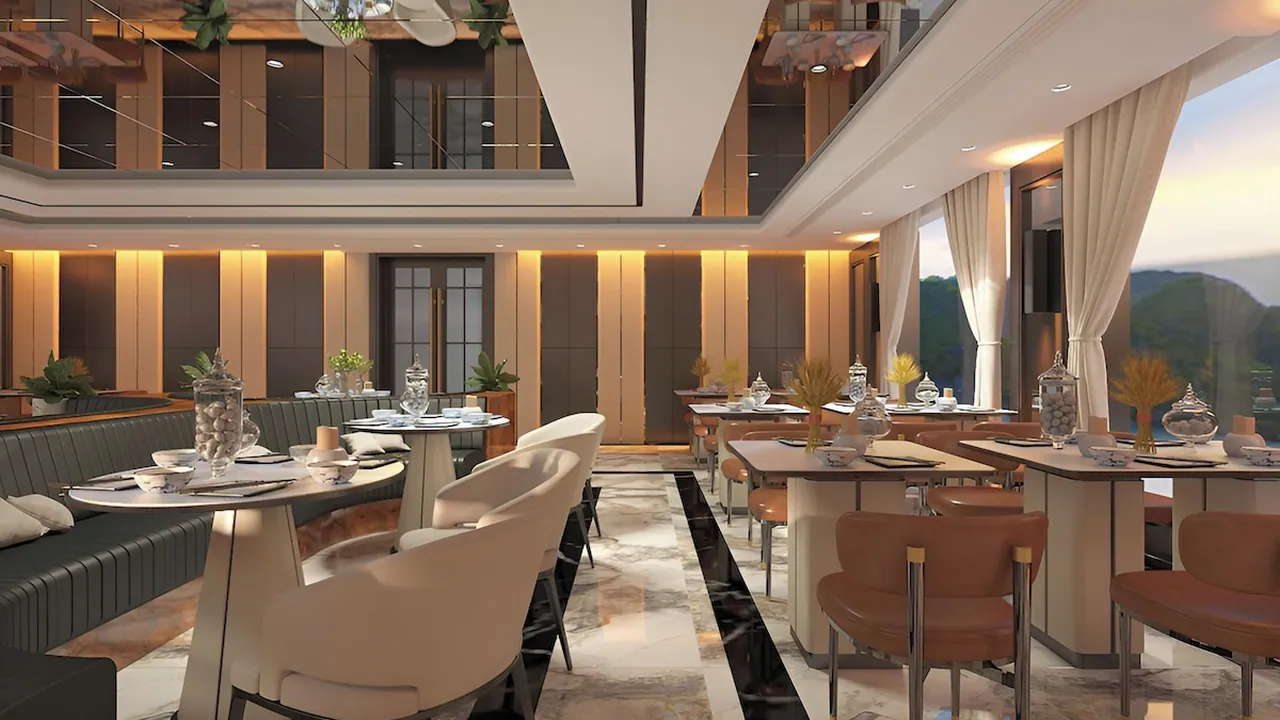 Celina cruise It is a new luxury cruise ship in Vietnam that offers tourist voyages through Ha Long Bay and Lan Ha Bay, and is classified among high-end cruises with an exceptional level of luxury.